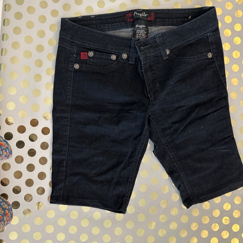 Fragile Denim Shorts